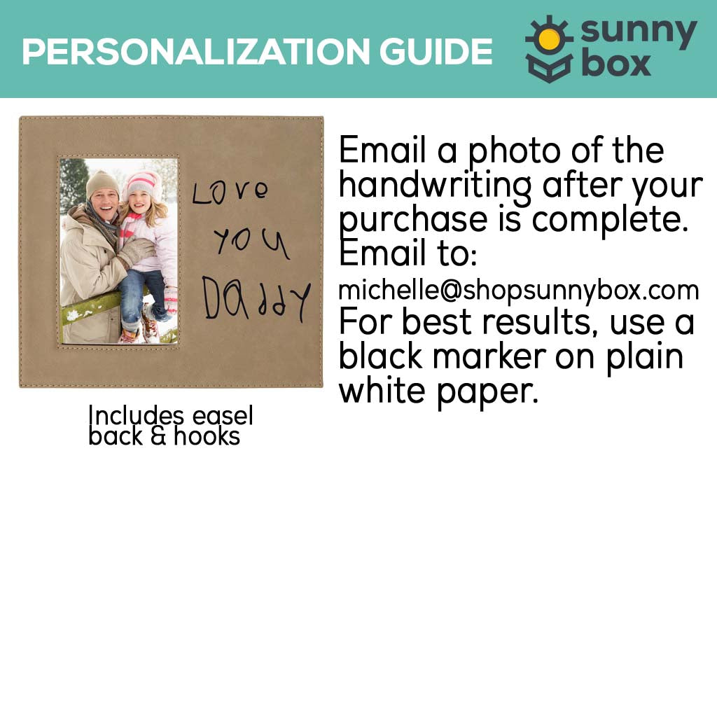 Custom Handwriting Leatherette Wide Picture Frame