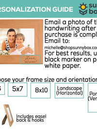 Handwritten Custom Engraved Picture Frame by Sunny Box
