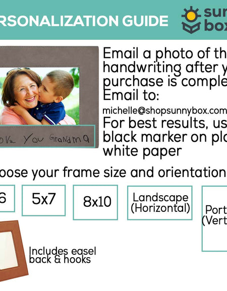 Handwriting Custom Engraved Leatherette Picture Frame by Sunny Box