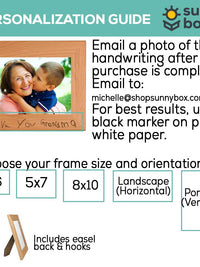 Handwritten Custom Engraved Wood Picture Frame by Sunny Box