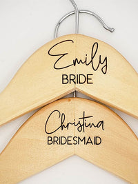 Engraved Maple Dress Hanger Wedding Party Bride Bridesmaid by Sunny Box