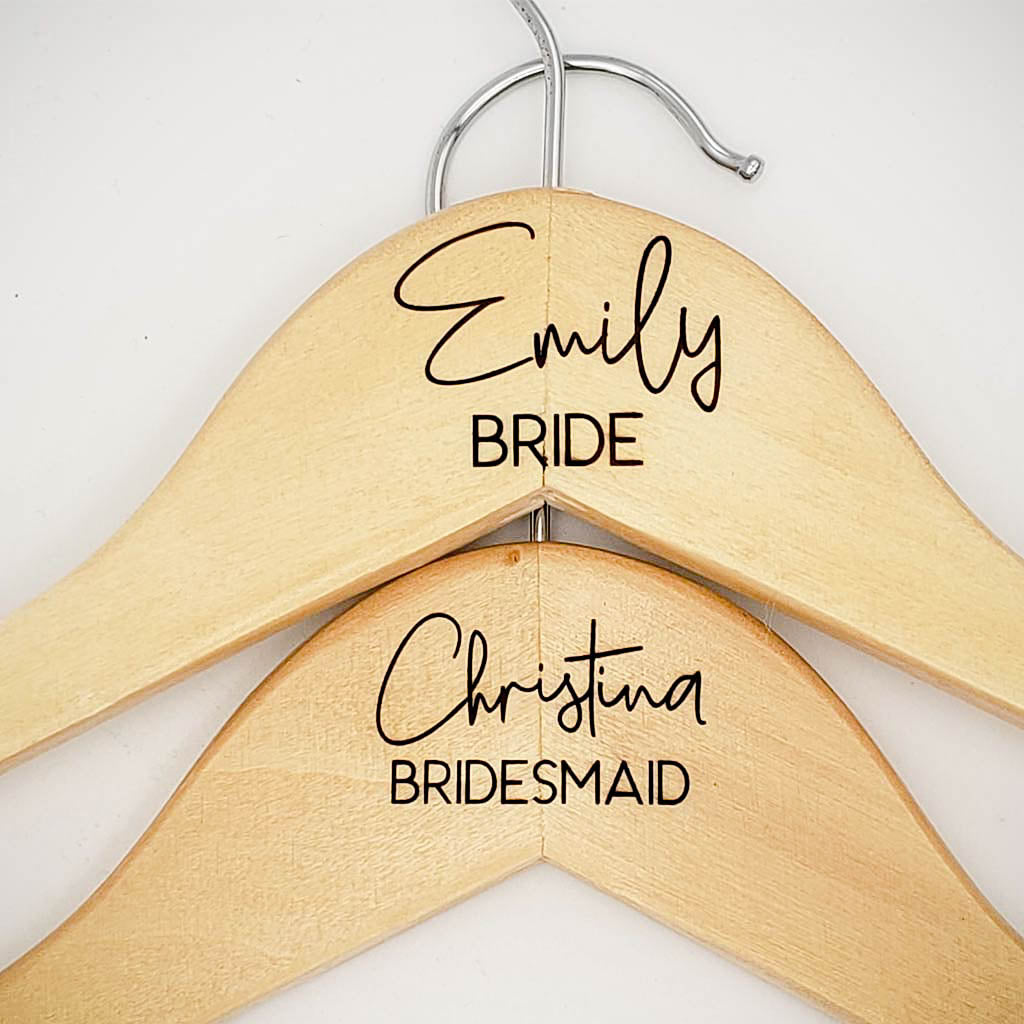 Engraved Maple Dress Hanger Wedding Party Bride Bridesmaid by Sunny Box