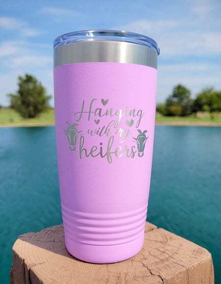 Hanging With My Heifers - Engraved Polar Camel 20oz Light Purple Sunny Box