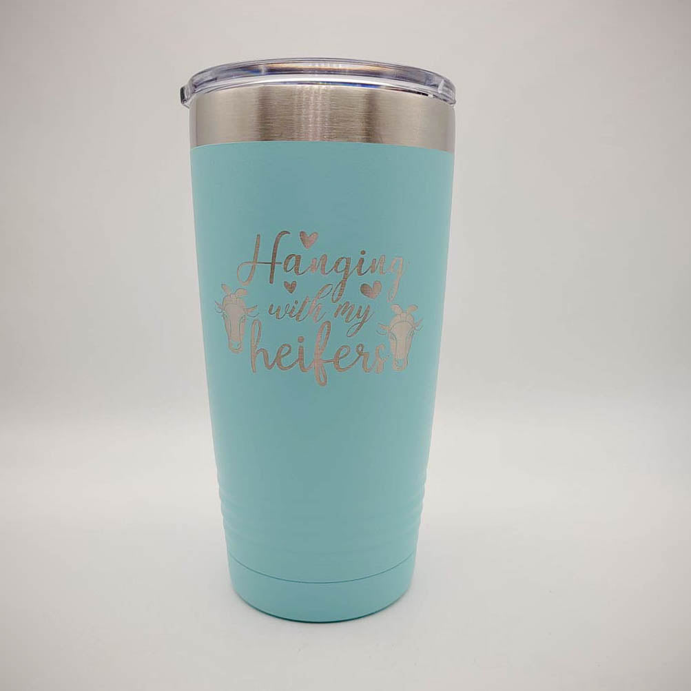 Hanging With My Heifers - Engraved Polar Camel 20oz Teal Sunny Box