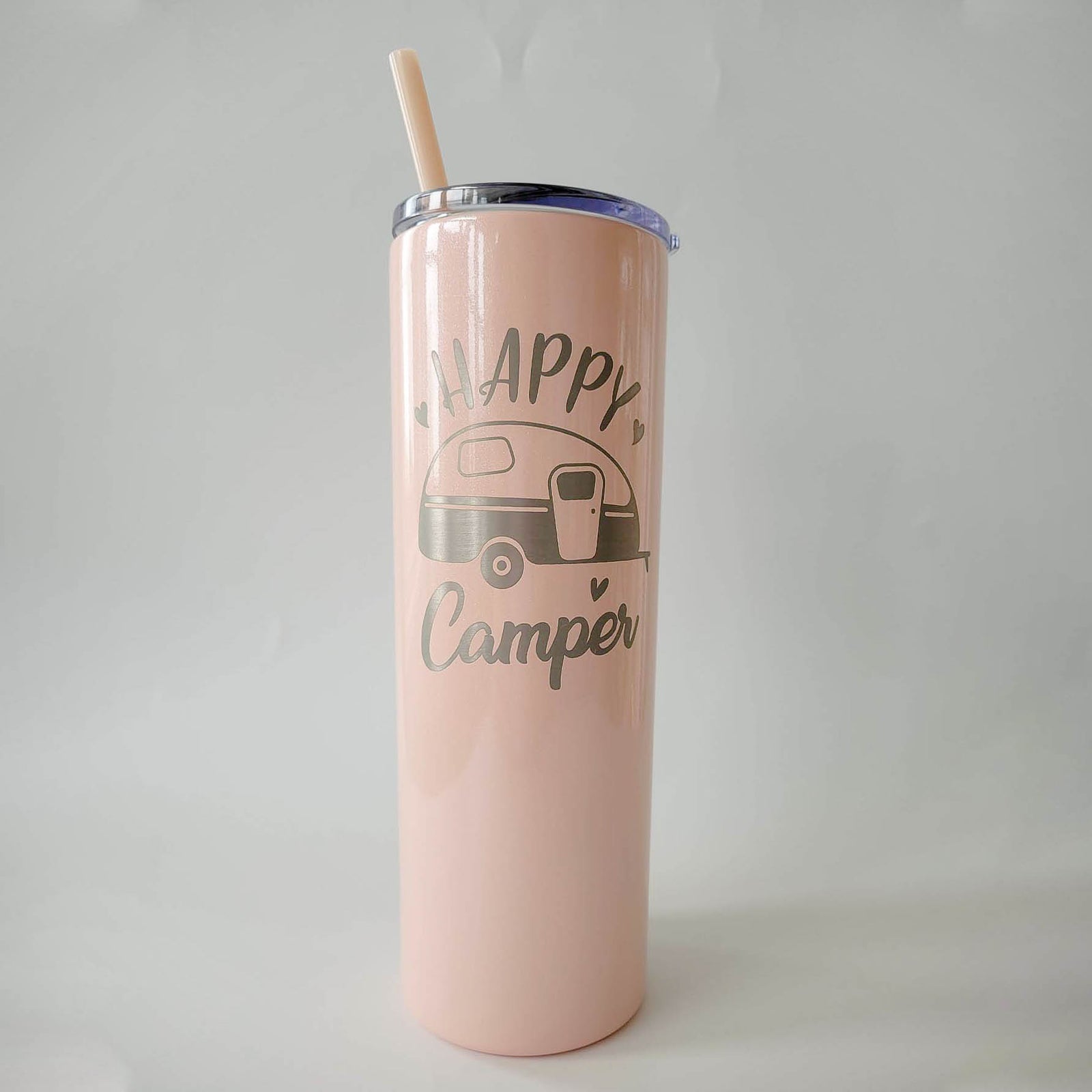 Happy Camper Engraved Skinny Tumbler by Sunny Box