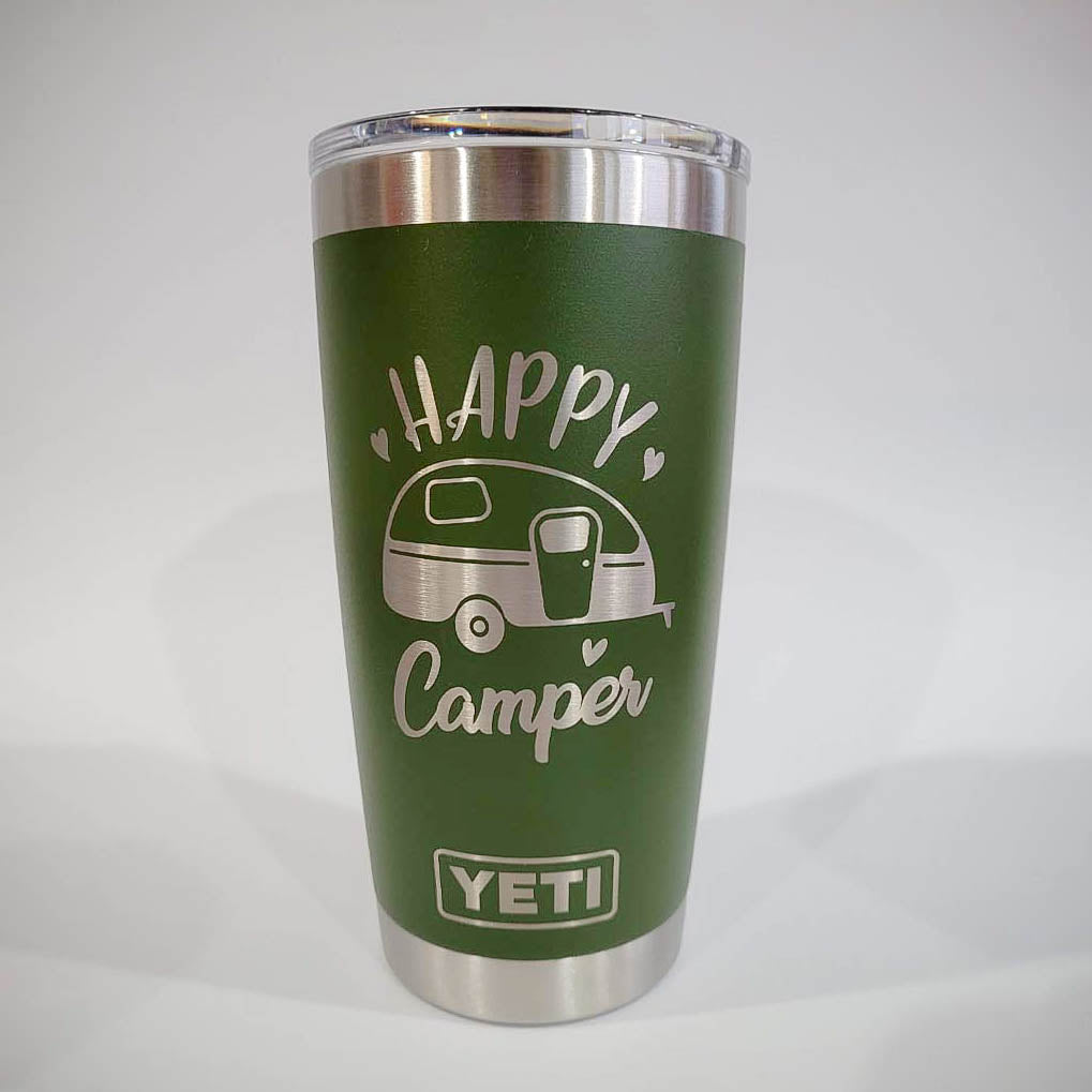 Happy Camper – Engraved Stainless Steel Tumbler, Yeti Style Cup, Happy  Camper Cup – 3C Etching LTD