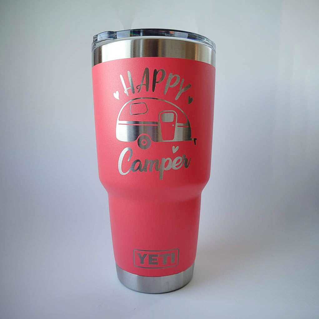 Happy Camper – Engraved Stainless Steel Tumbler, Yeti Style Cup, Happy  Camper Cup – 3C Etching LTD