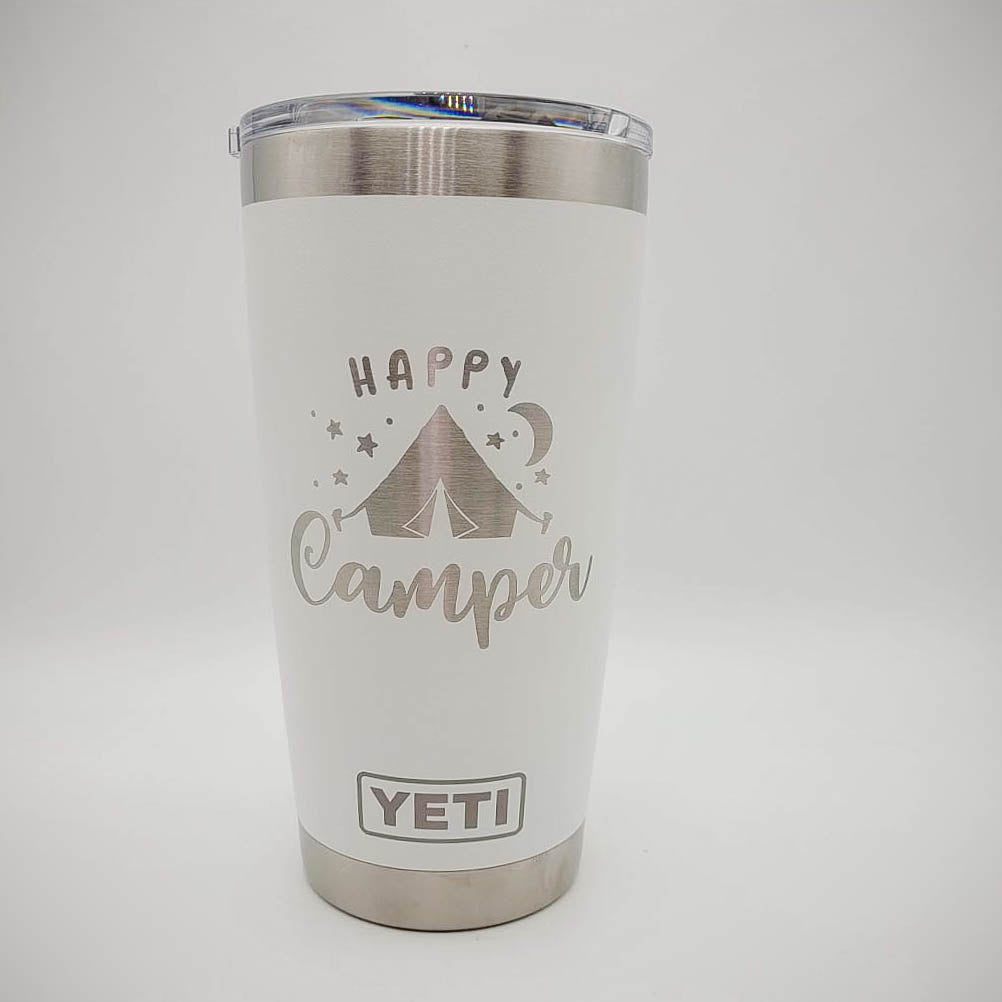 Happy Camper - Tent Camping - Engraved YETI Tumbler