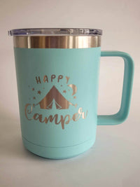 Happy Camper Tent - Engraved Polar Camel 15oz Mug Teal - Sunny Box