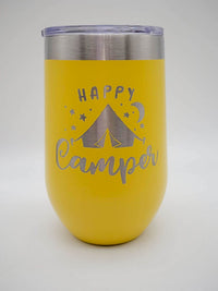 Happy Camper - Engraved 16oz Wine Tumbler Polar Camel - Sunny Box