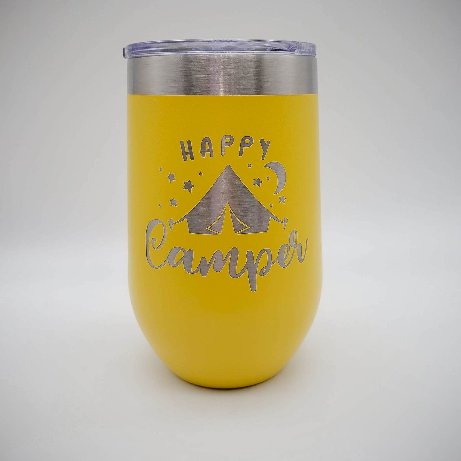 Happy Camper - Engraved 16oz Wine Tumbler Polar Camel - Sunny Box