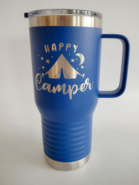 Happy Camper Tent - Engraved Polar Camel 20oz Mug Blue - Sunny Box