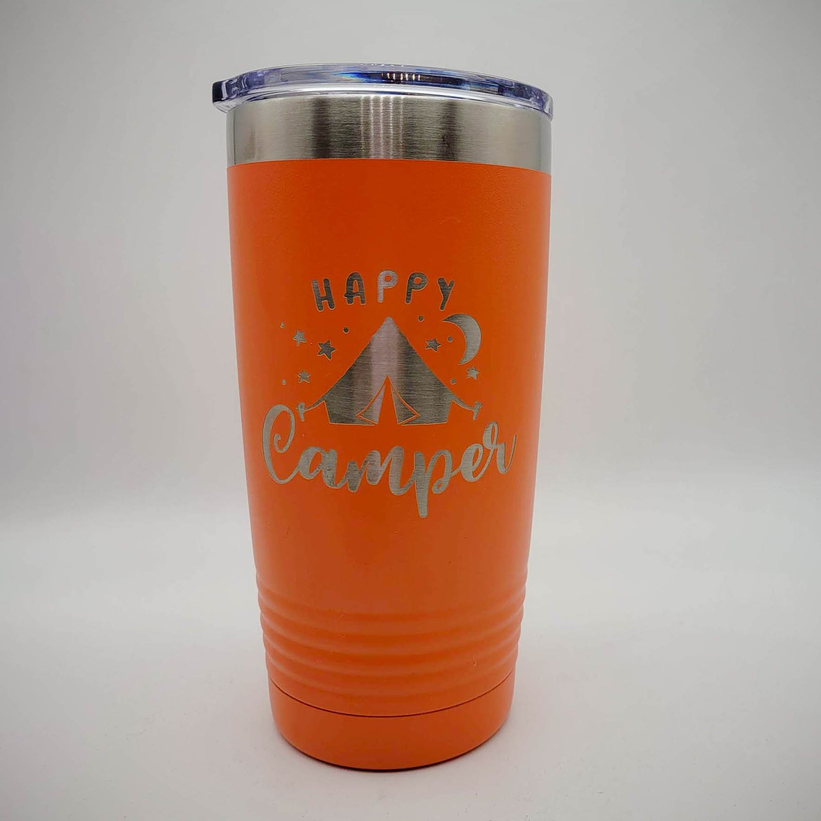 Happy Camper Tent - Engraved 20oz Orange Polar Camel Tumbler Sunny Box