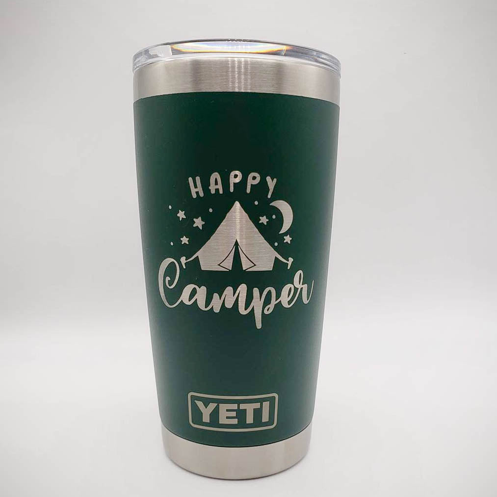 Happy Camper - Tent Camping - Engraved YETI Tumbler