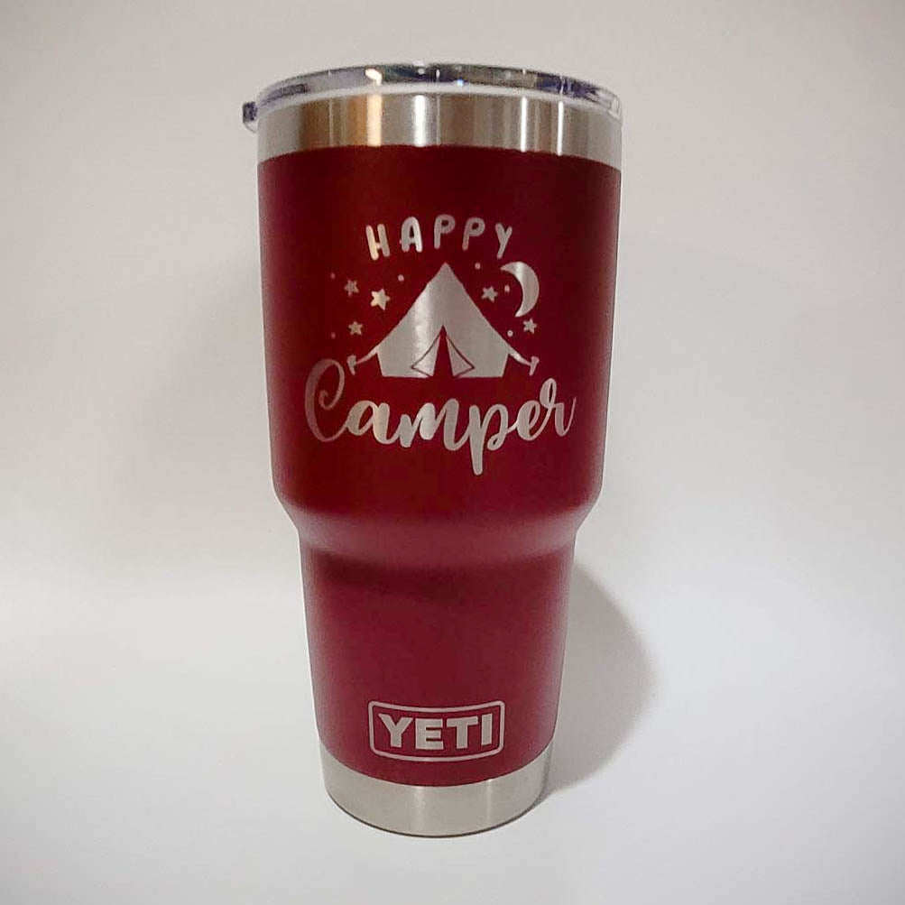 Happy Camper - Tent Camping - Engraved YETI Tumbler