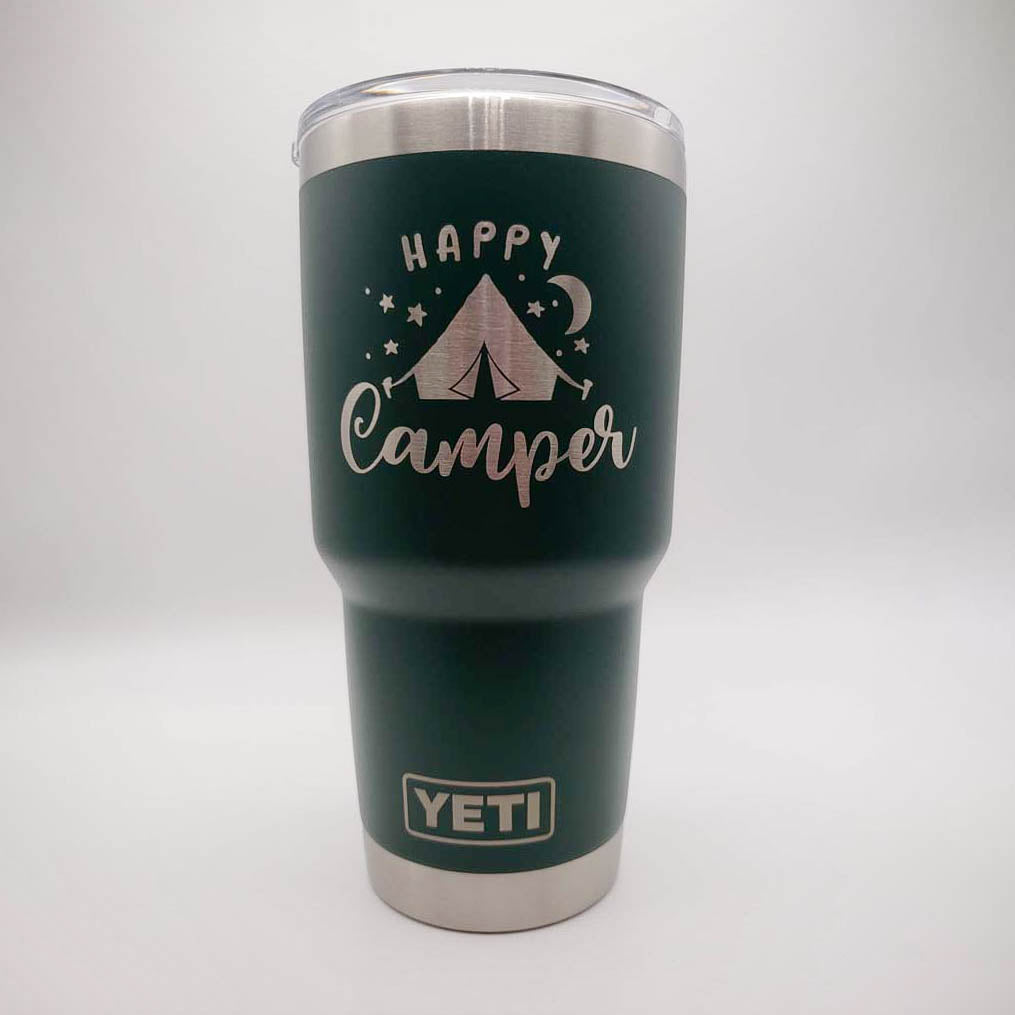Happy Camper - Tent Camping - Engraved YETI Tumbler