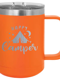 Happy Camper - Tent Camping - Engraved Polar Camel Tumbler