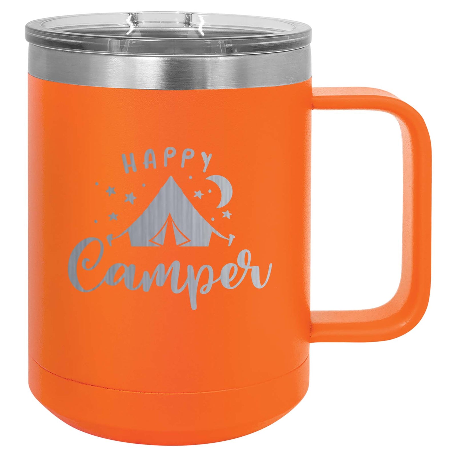 Happy Camper - Tent Camping - Engraved Polar Camel Tumbler