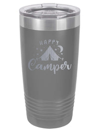 Happy Camper - Tent Camping - Engraved Polar Camel Tumbler