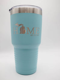 Michigan Home Engraved Polar Camel 30oz Teal Tumbler - Unsalted, Love Michigan, Yooper - Sunny Box