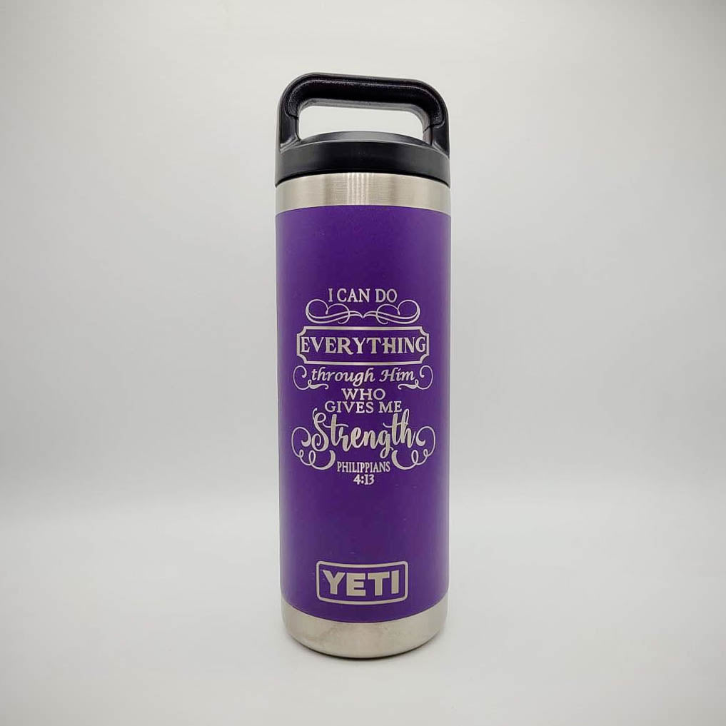 I Can Do Everything Through Him - Phil 4:13 Scripture Engraved YETI Tumbler