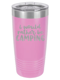 I Would Rather Be Camping - Engraved 20oz Polar Camel Tumbler - Light Purple - Sunny Box