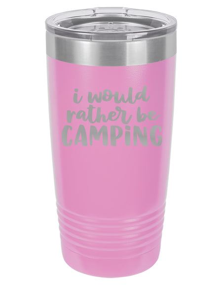 I Would Rather Be Camping - Engraved 20oz Polar Camel Tumbler - Light Purple - Sunny Box