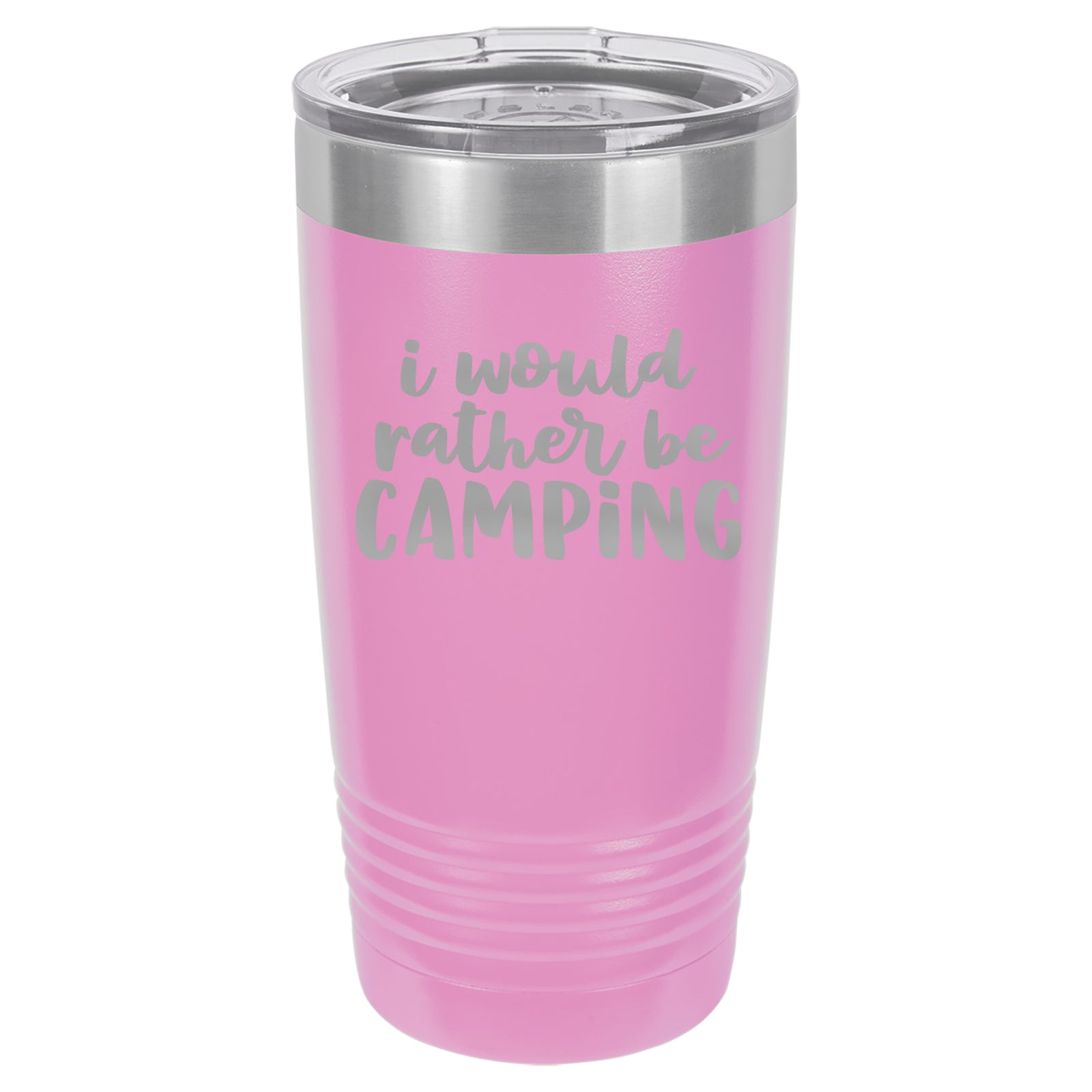 I Would Rather Be Camping - Engraved 20oz Polar Camel Tumbler - Light Purple - Sunny Box