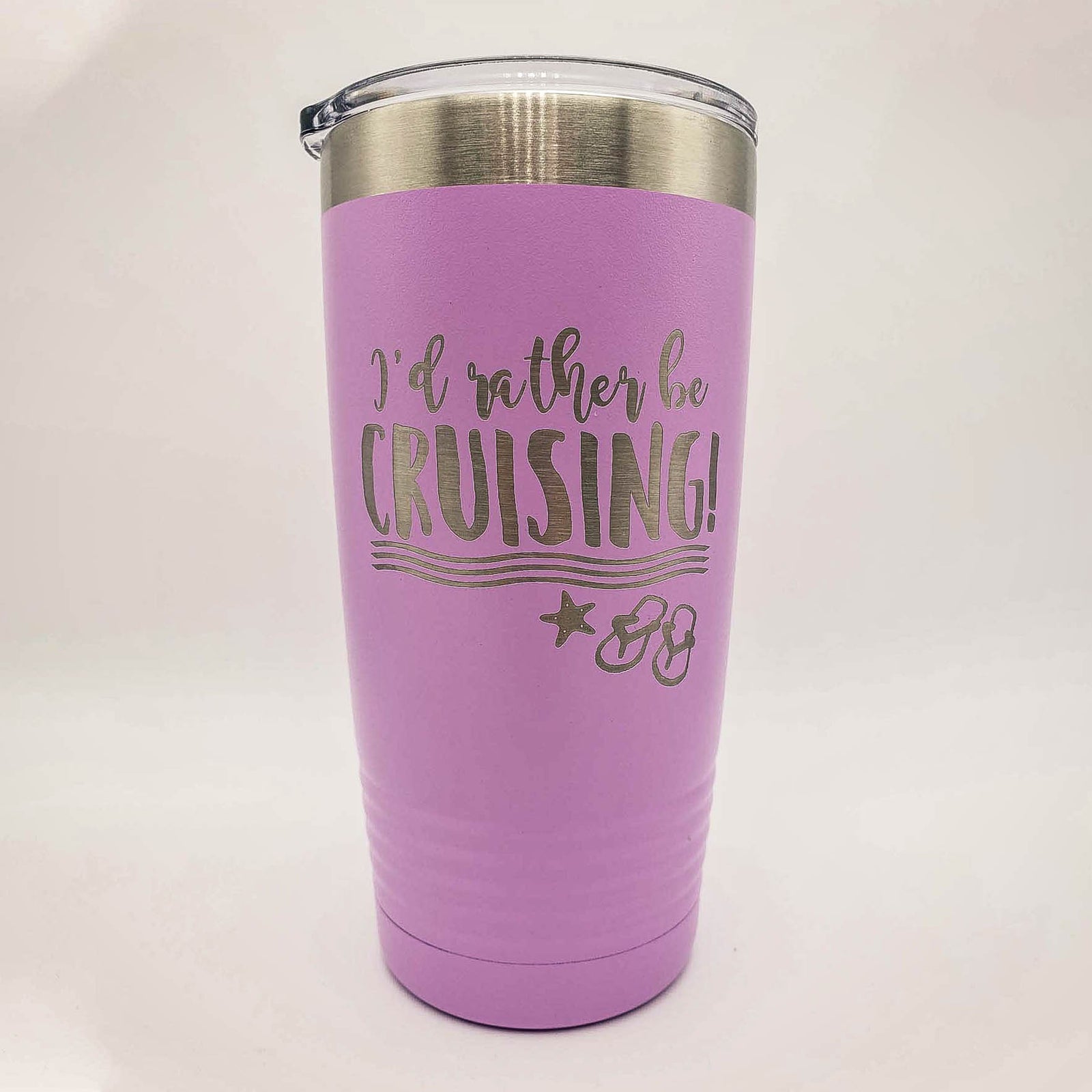 I'd Rather Be Cruising - Engraved 20oz Light Purple Polar Camel Tumbler - Sunny Box