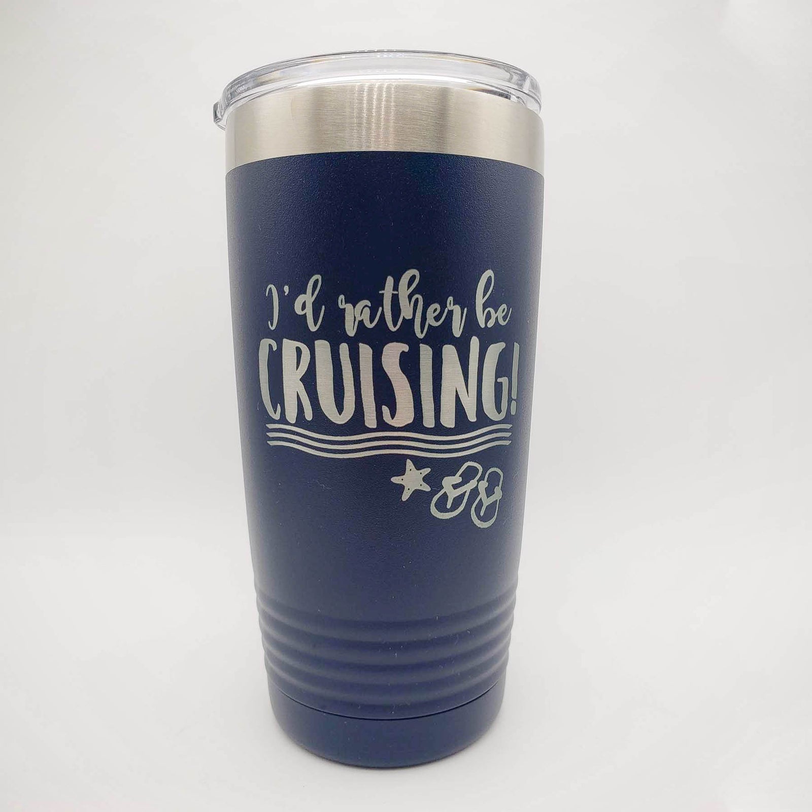 I'd Rather Be Cruising - Engraved 20oz Navy Polar Camel Tumbler - Sunny Box