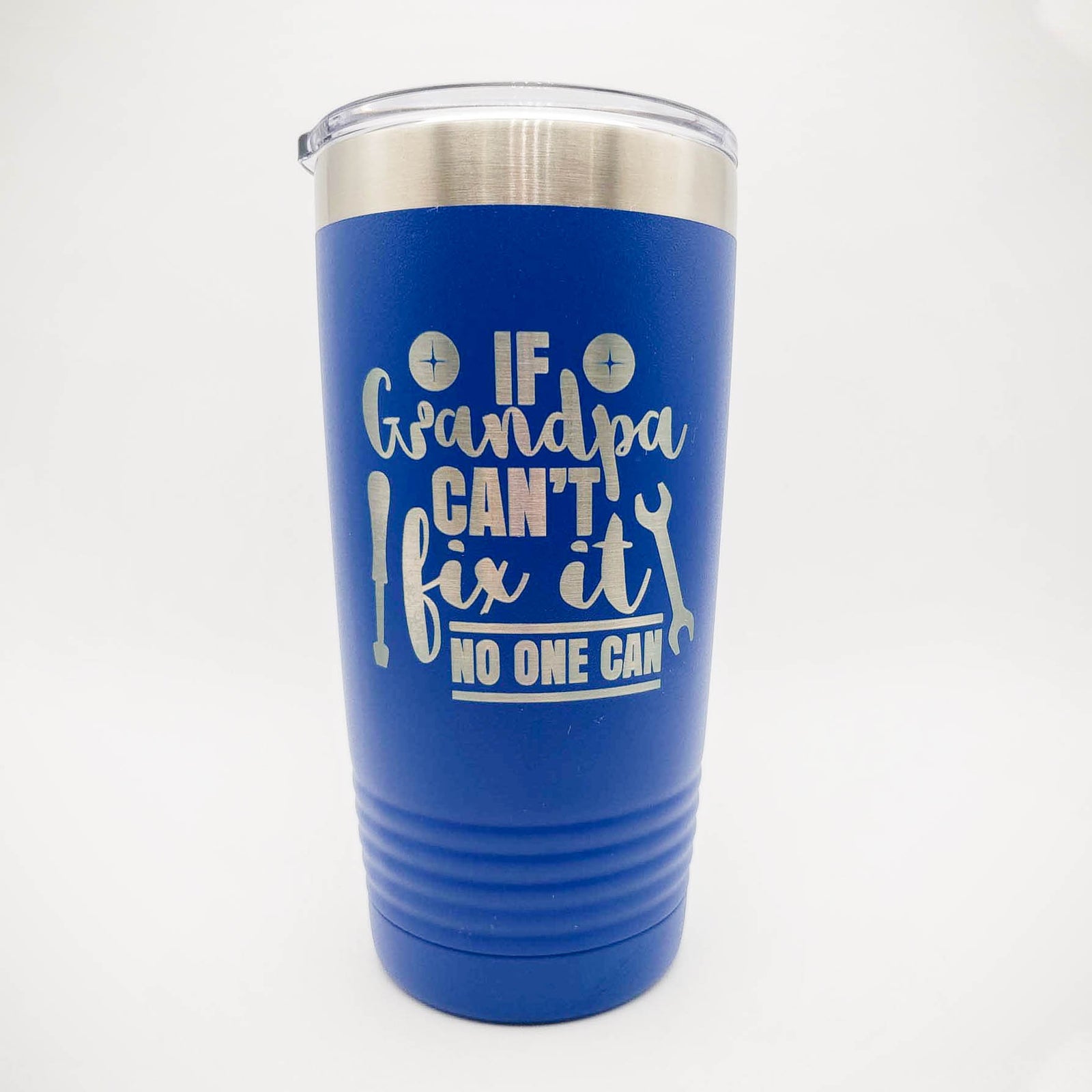 If Grandpa Can't Fix It No One Can - Engraved 20oz Polar Camel Blue - Sunny Box