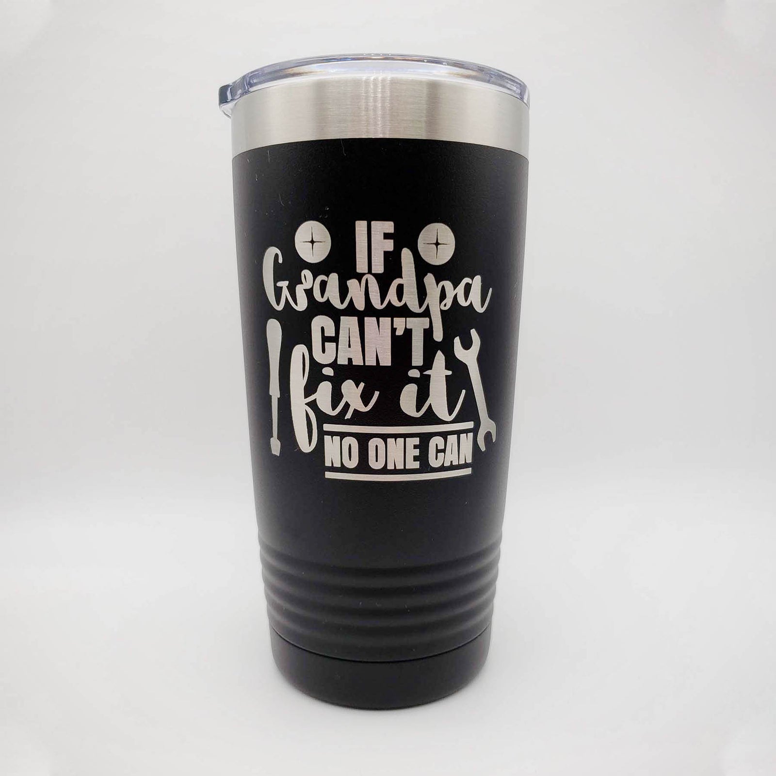If Grandpa Can't Fix It No One Can - Engraved 20oz Polar Camel Black - Sunny Box
