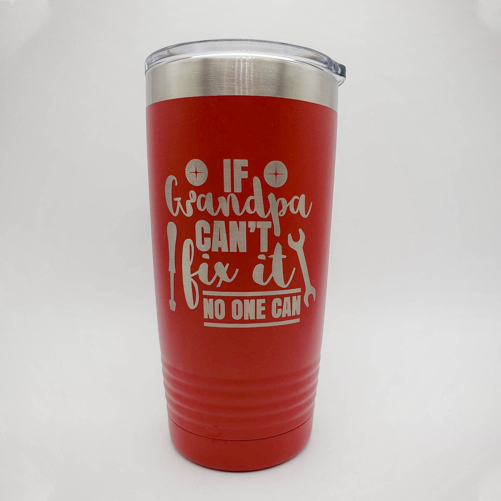 If Grandpa Can't Fix It No One Can - Engraved 20oz Polar Camel Red - Sunny Box