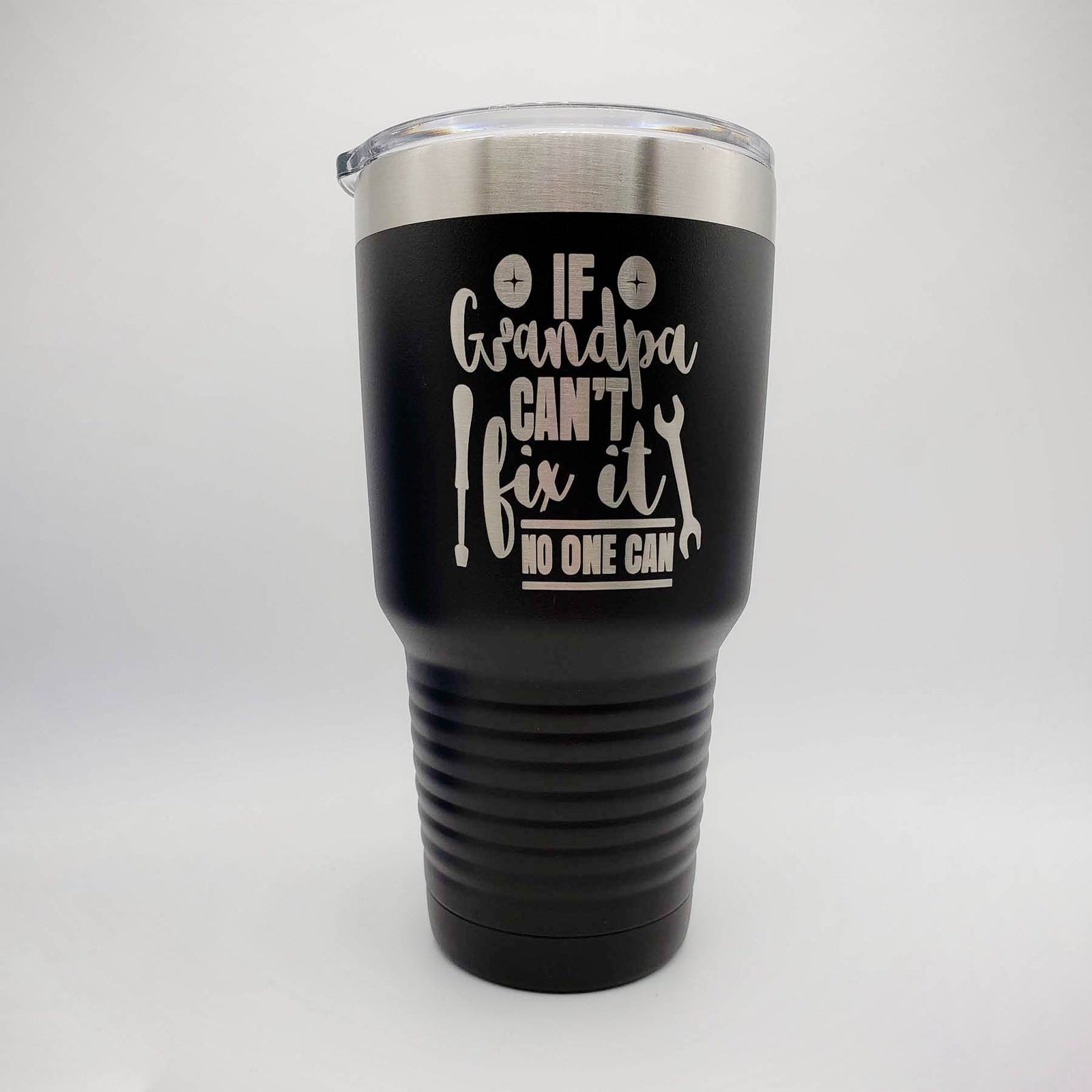 If Grandpa Can't Fix It No One Can - Engraved 30oz Polar Camel Black - Sunny Box
