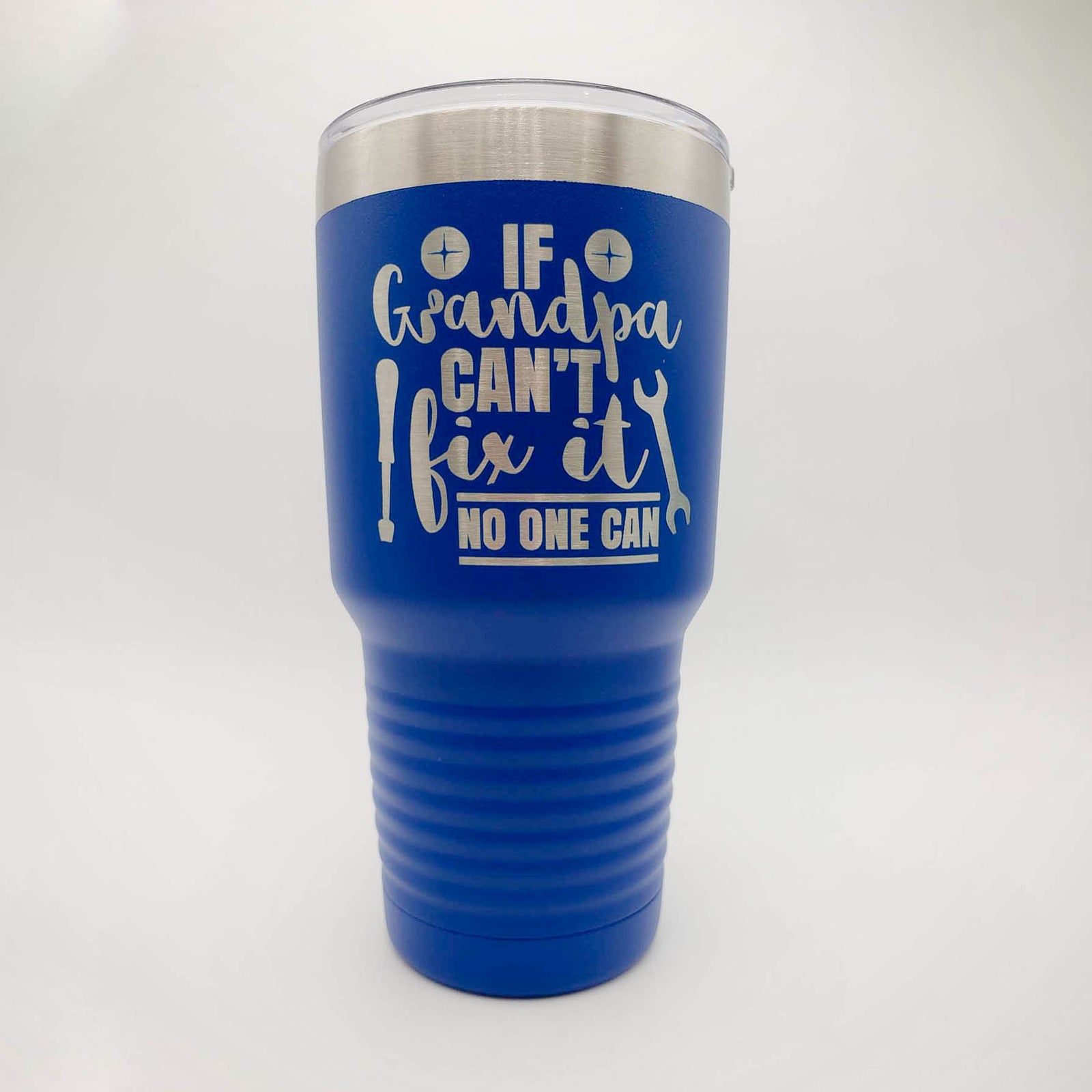 If Grandpa Can't Fix It No One Can - Engraved 30oz Polar Camel Blue - Sunny Box