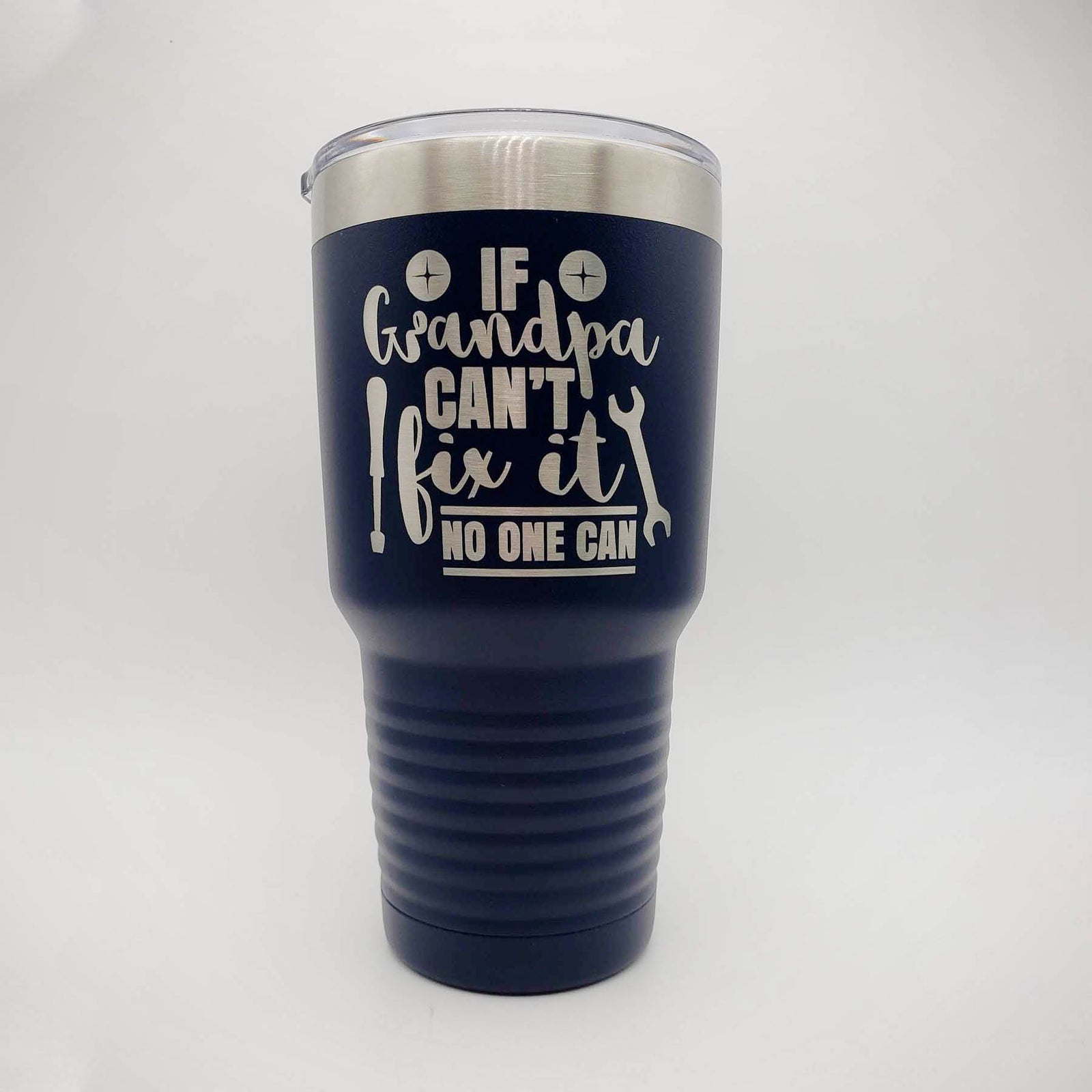 If Grandpa Can't Fix It No One Can - Engraved 30oz Polar Camel Navy - Sunny Box