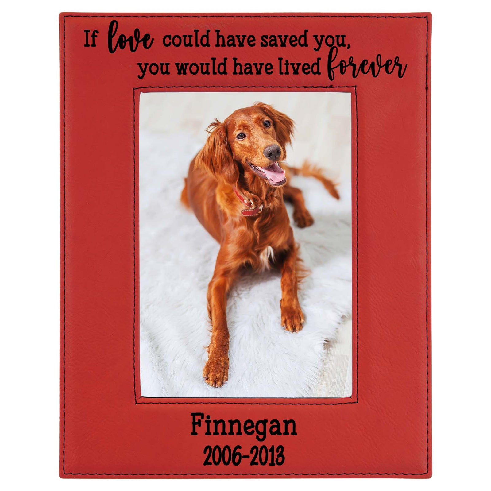 If Love Could Have Saved You, You Would Have Lived Forever - Pet Memorial Leatherette Picture Frame
