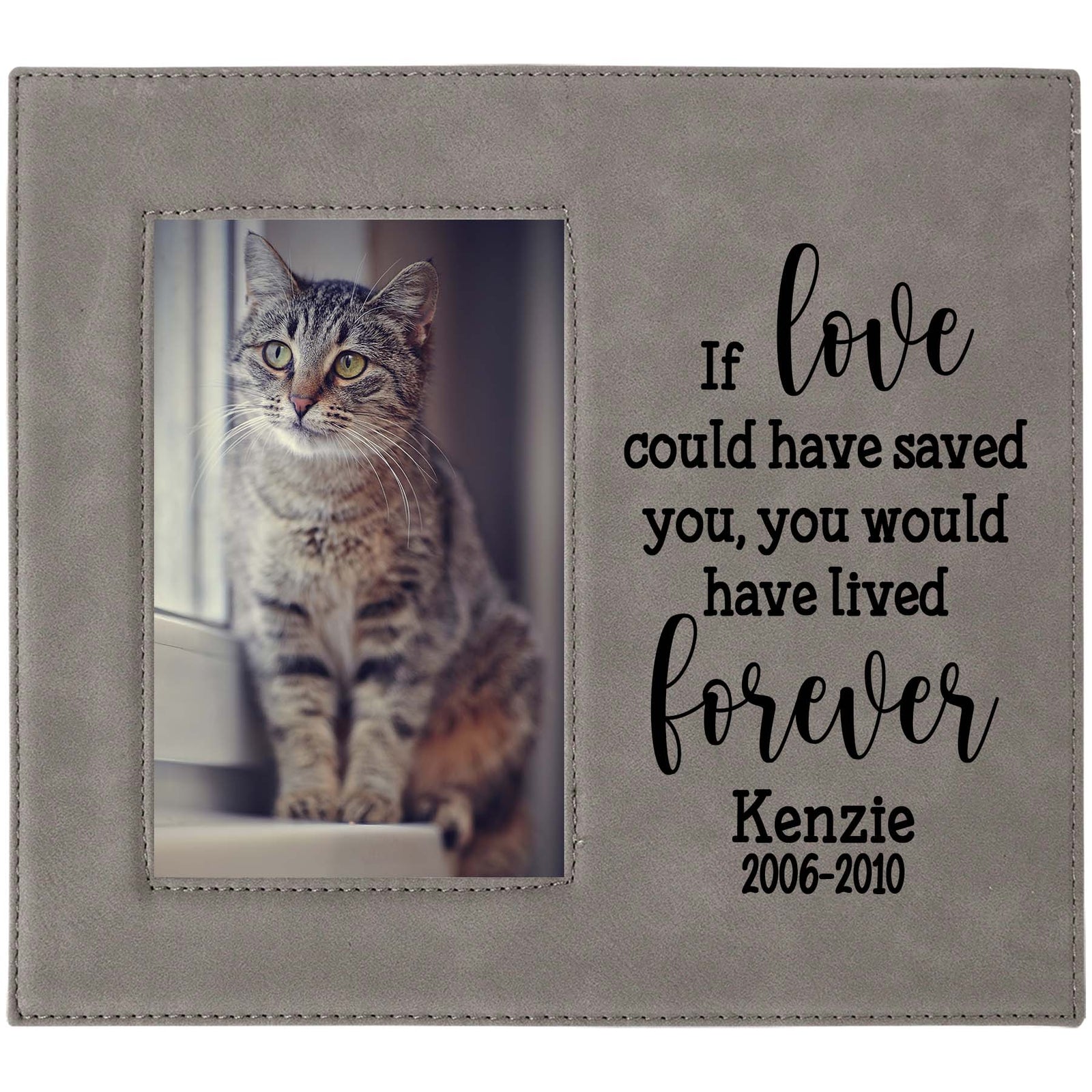 If love could have saved you - custom pet memorial leatherette frame gray - Sunny Box