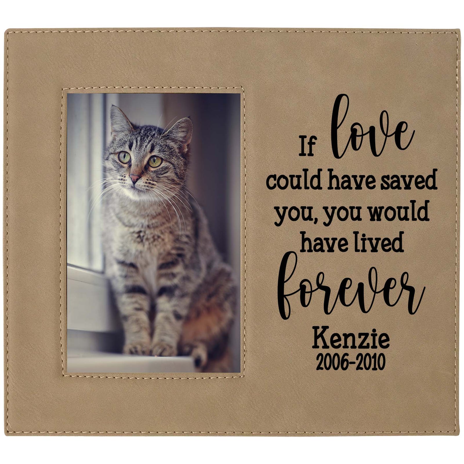 If love could have saved you - custom pet memorial leatherette frame light brown - Sunny Box