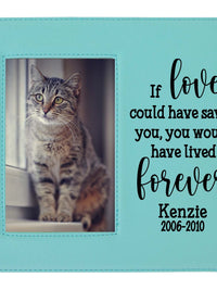 If love could have saved you - custom pet memorial leatherette frame teal - Sunny Box