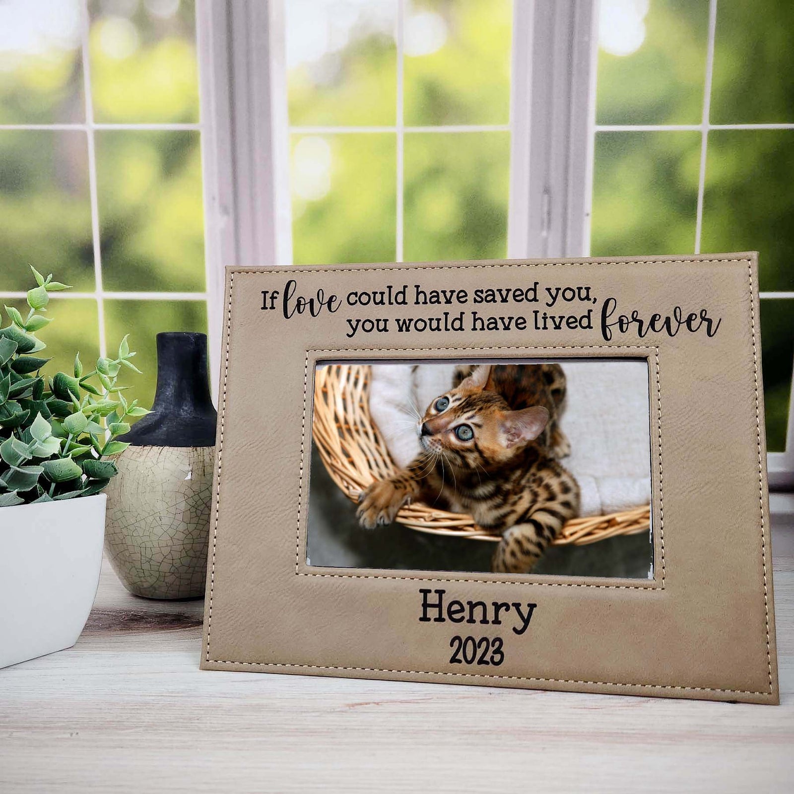 If Love Could Have Saved You, You Would Have Lived Forever - Pet Memorial Leatherette Picture Frame