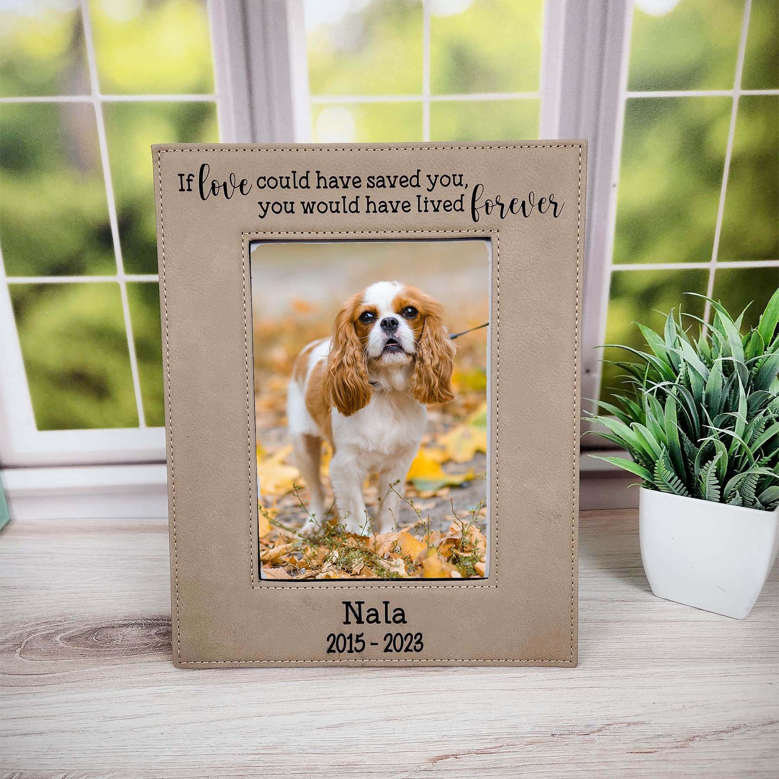 If Love Could Have Saved You, You Would Have Lived Forever - Pet Memorial Leatherette Picture Frame