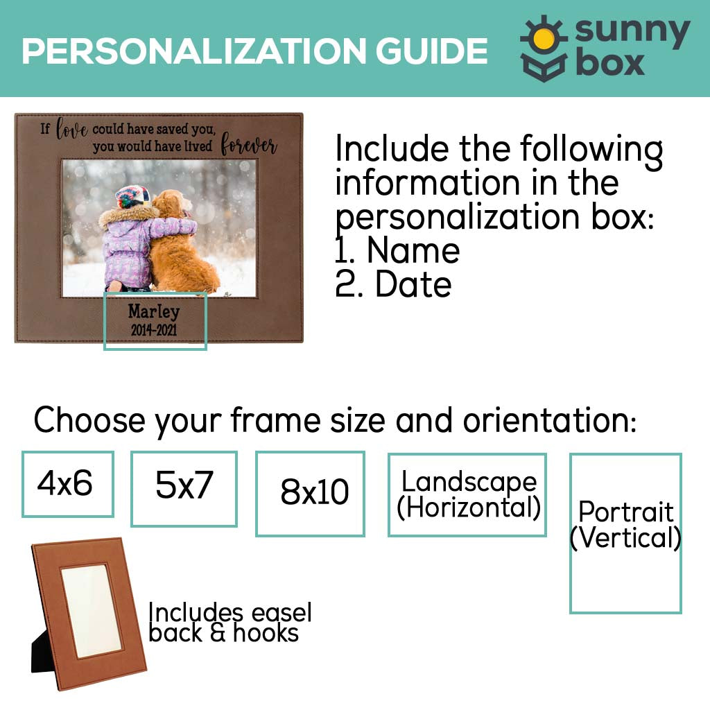 If Love Could Have Saved You, You Would Have Lived Forever - Pet Memorial Leatherette Picture Frame