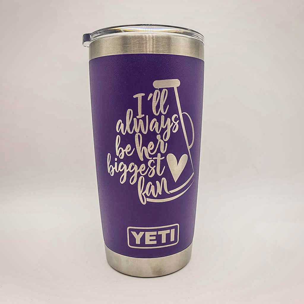 I'll Always Be Her Biggest Fan - Cheer Mom Engraved YETI Tumbler