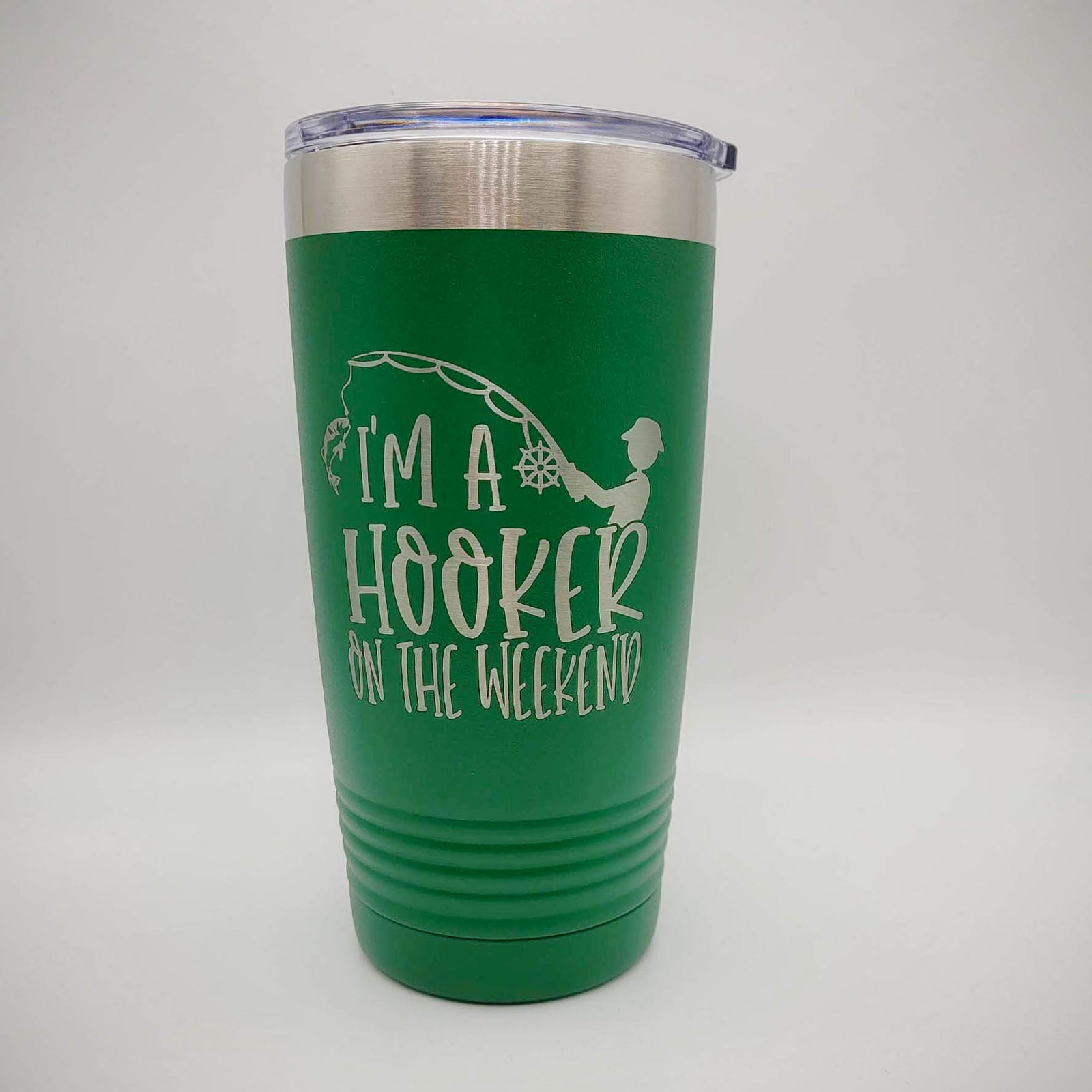 I'm a Hooker on the Weekend - Funny Fishing Engraved Polar Camel 20oz Green - Sunny Box