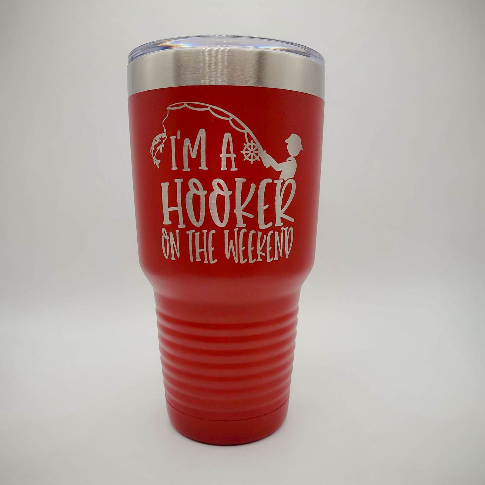 I'm a Hooker on the Weekend - Funny Fishing Engraved Polar Camel 30oz Red - Sunny Box