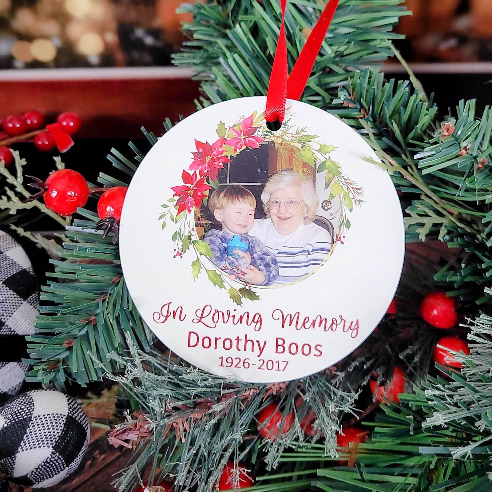 In Loving Memory Personalized Photo Ornament by Sunny Box