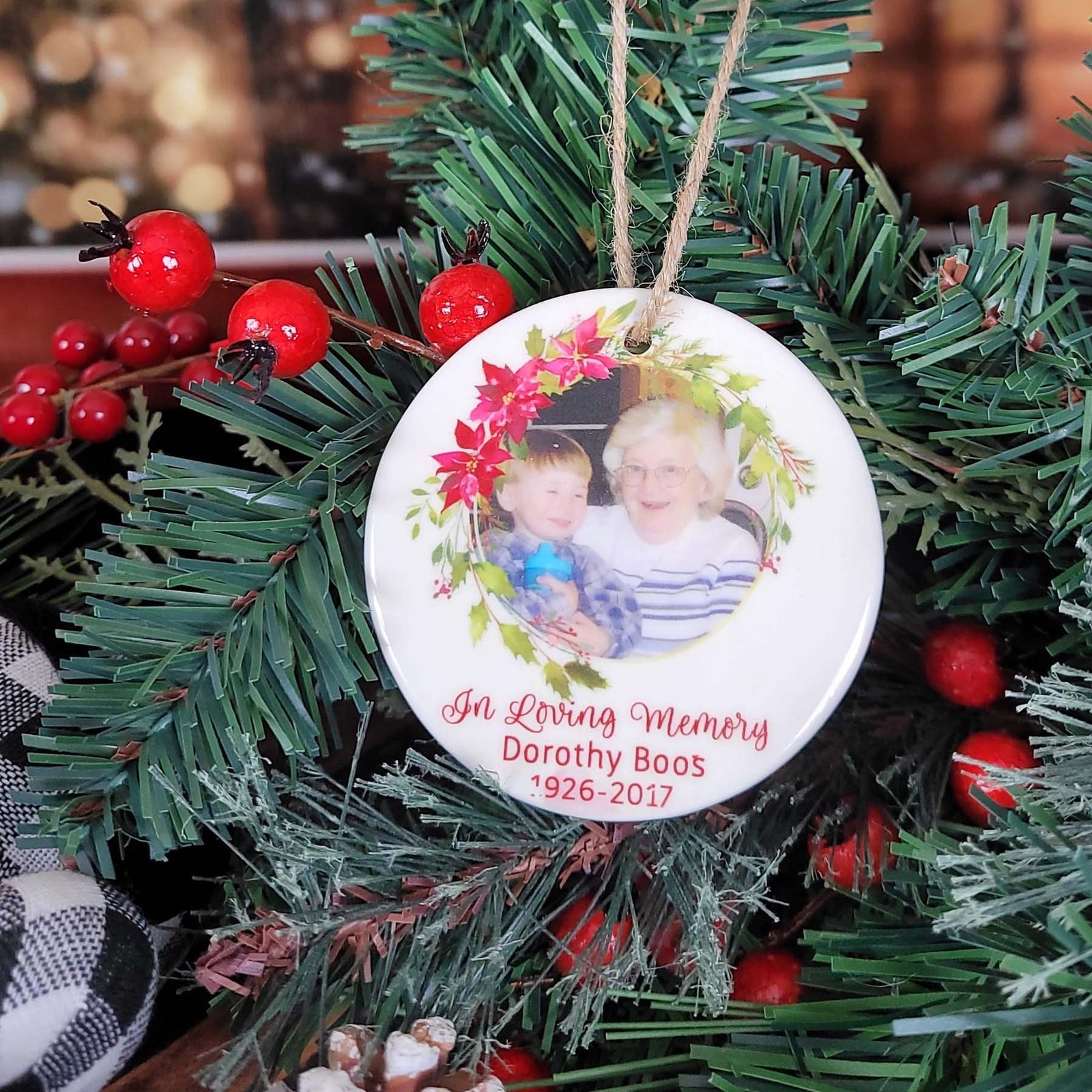 In Loving Memory Ceramic Photo Ornament by Sunny Box