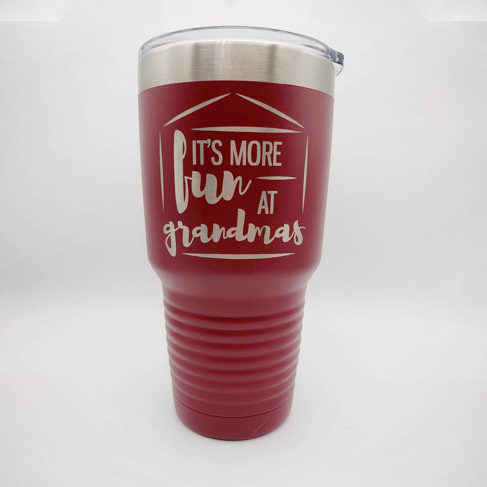 It's More Fun at Grandmas - Engraved 30oz Maroon Polar Camel Tumbler - Sunny Box
