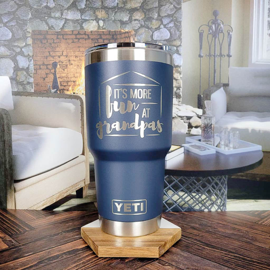 It's More Fun at Grandpas Engraved YETI Tumbler
